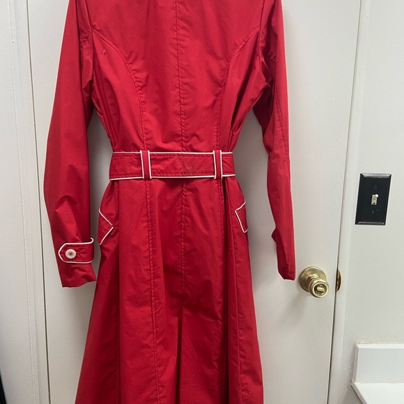 Dick and Jayne Los Angeles button up vintage red trenchcoat women’s size small - Picture 7 of 7